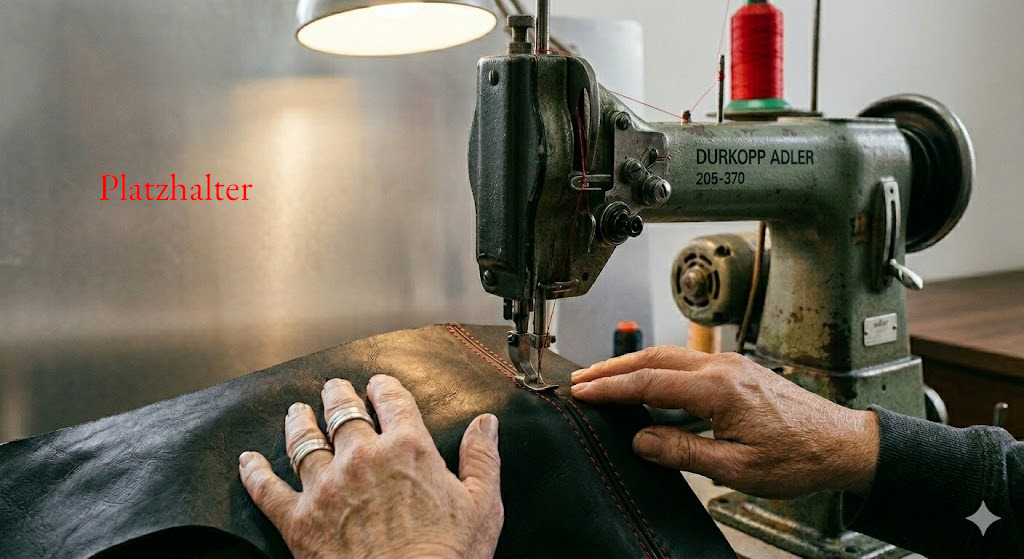 Handarbeit an der Nähmaschine – Kappnaht
